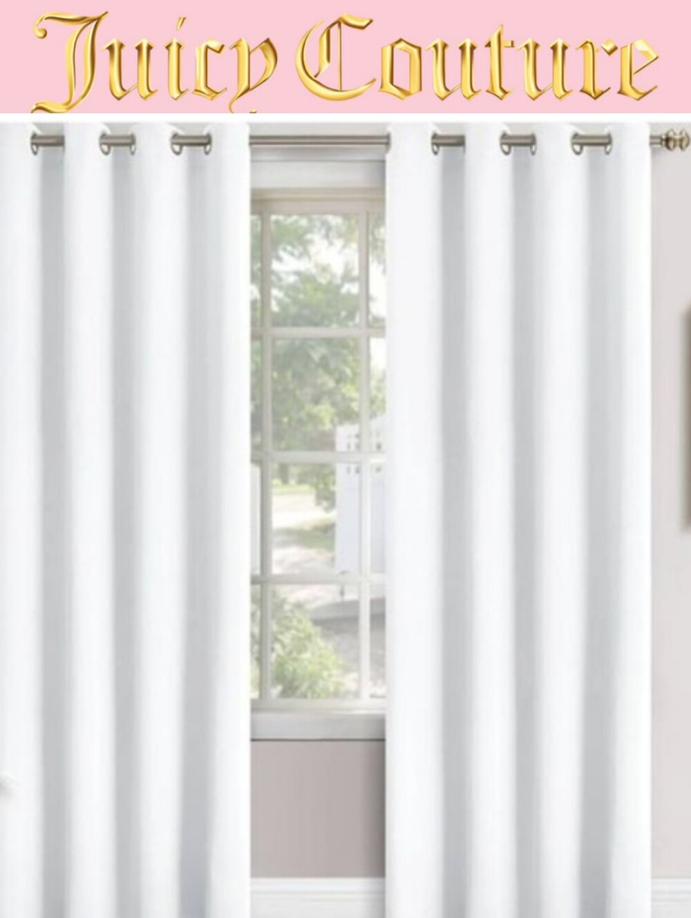 Juicy Couture Home Textured Two Window Panels w/Grommets